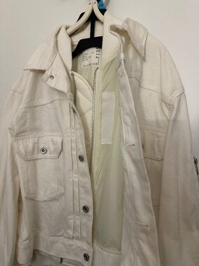 Sacai double layer white denim jacket